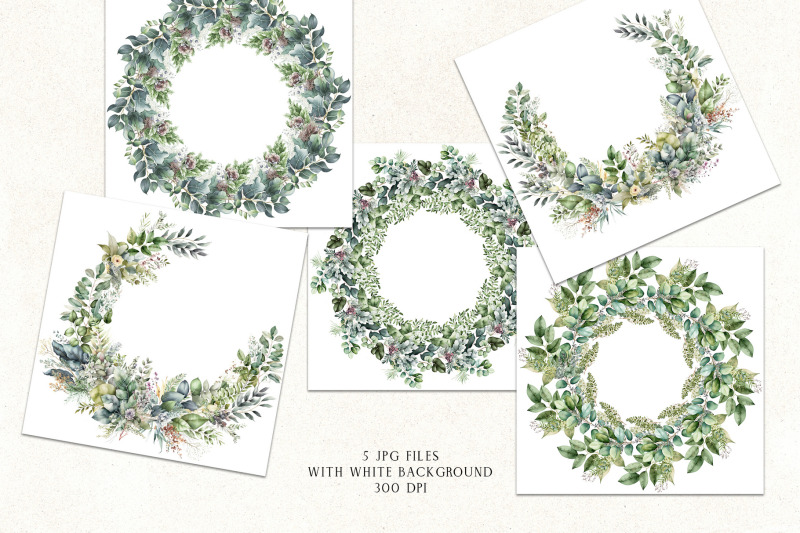 watercolor-greenery-wreaths