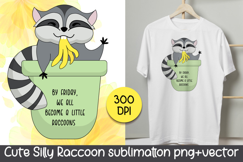 cute-raccoon-sublimation-design-for-t-shirts-png