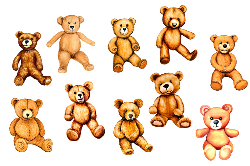 watercolor-cute-teddy-bears-watercolor-teddy-bears-clipart