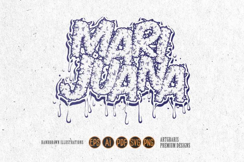 melting-marijuana-word-lettering-cannabis-smoke-illustrations-monochro