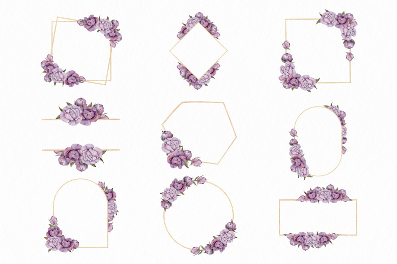 watercolor-purple-peony-and-alphabet-decoration