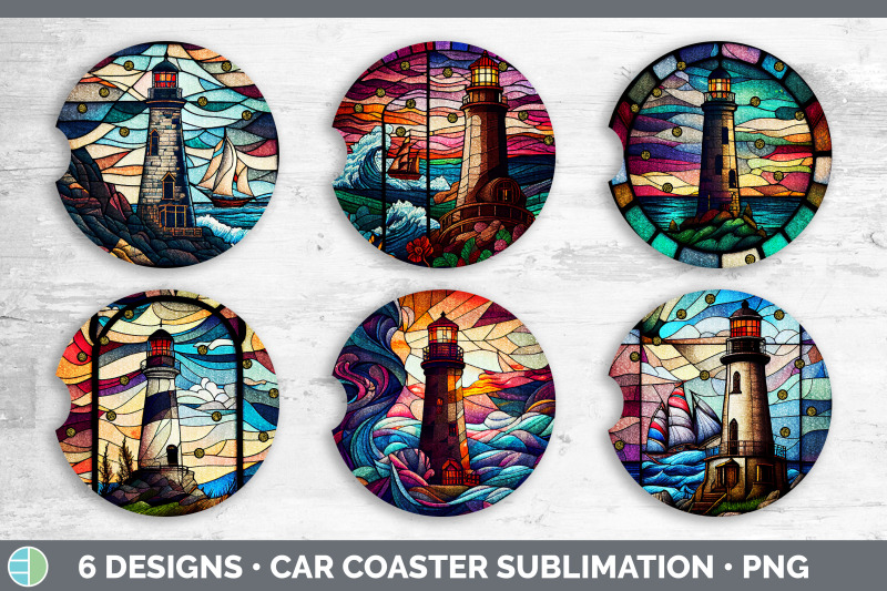 stained-glass-lighthouse-car-coaster-sublimation-coaster-d