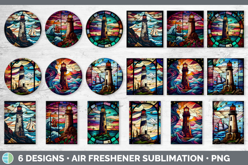 stained-glass-lighthouse-air-freshener-sublimation-car-fre