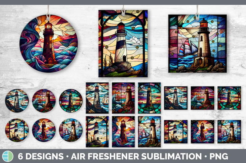 stained-glass-lighthouse-air-freshener-sublimation-car-fre