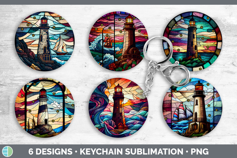 stained-glass-lighthouse-keychain-sublimation-keyring-designs-bundle