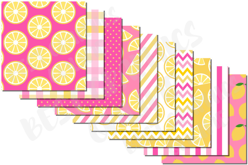 pink-lemonade-digital-background-papers-summer-pattern-paper