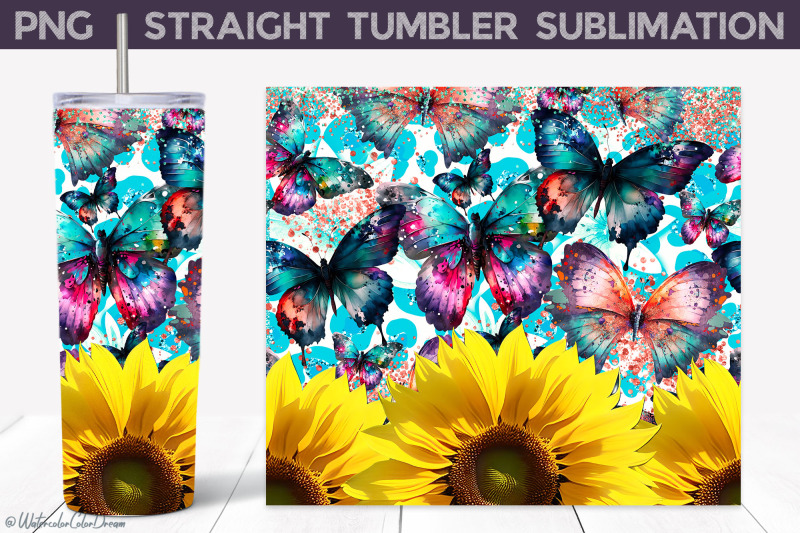 sunflowers-and-butterfly-tumbler