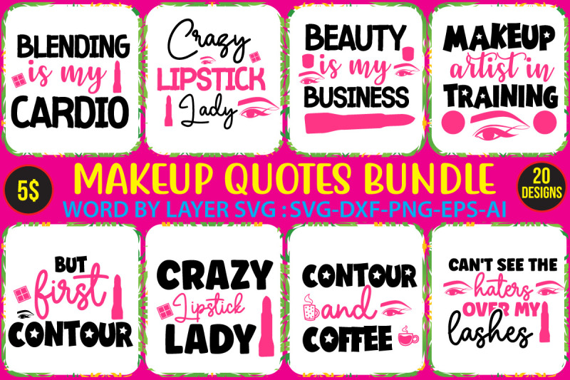 makeup-quotes-bundle-makeup-bundle-svg-beauty-svg-glam-svg-diva-svg