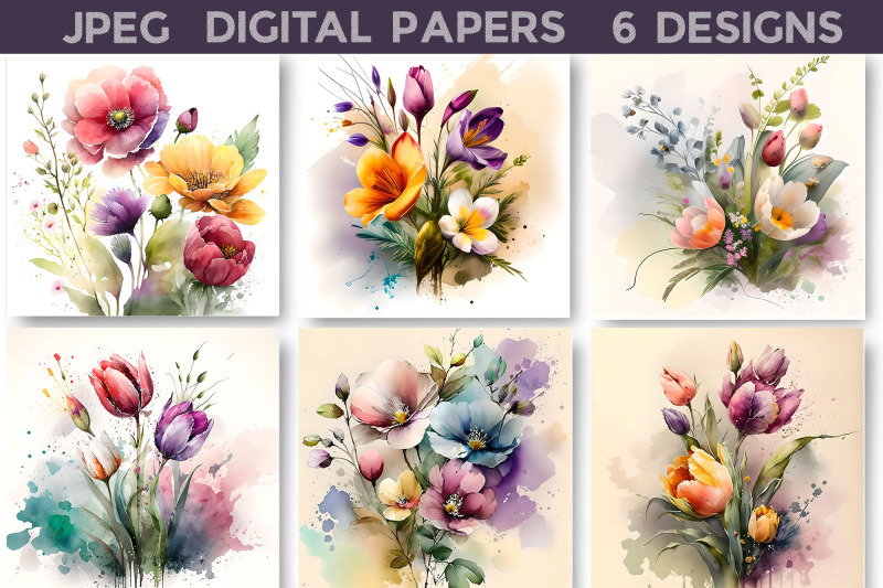 big-digital-papers-bundle-flowers-illustration