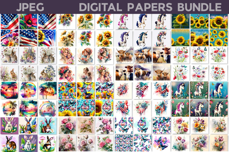 big-digital-papers-bundle-flowers-illustration