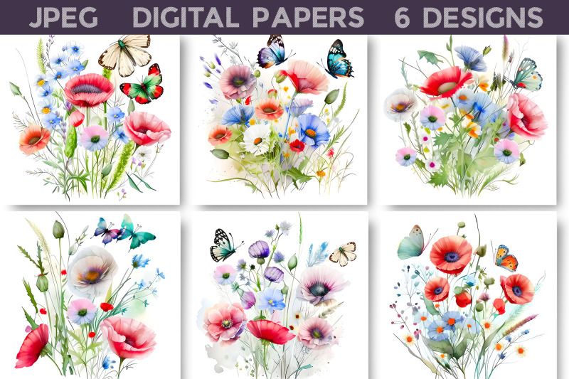 big-digital-papers-bundle-flowers-illustration