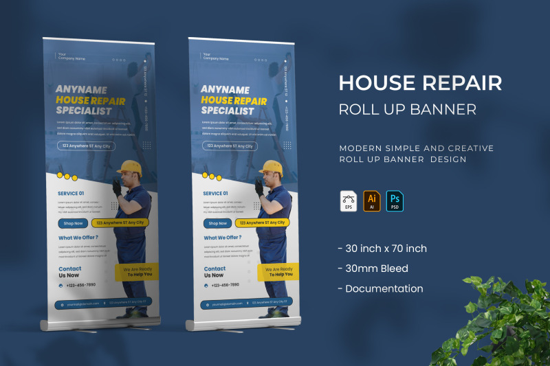 house-repair-roll-up-banner