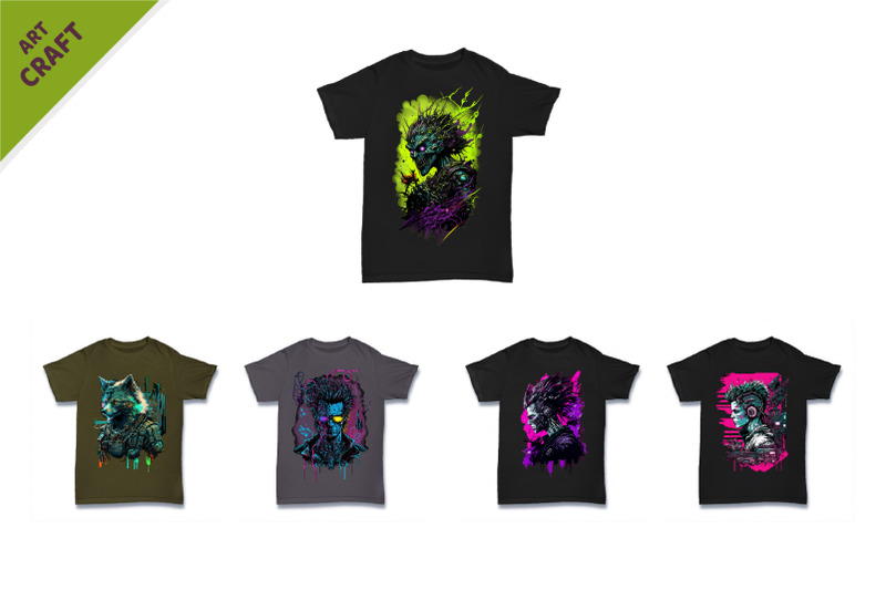 bundle-29-t-shirt-designs-cyberpunk-style