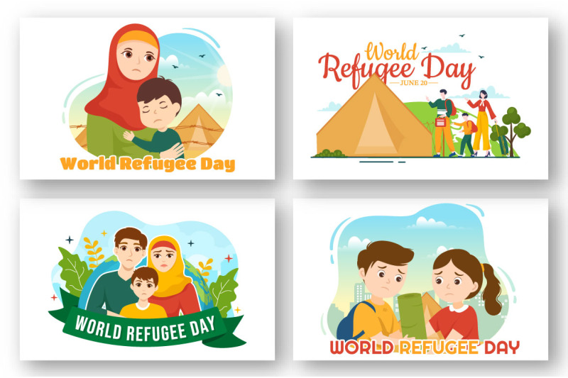 12-world-refugee-day-vector-illustration