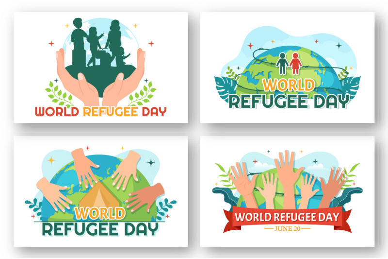 12-world-refugee-day-vector-illustration