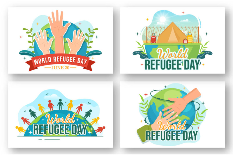 12-world-refugee-day-vector-illustration