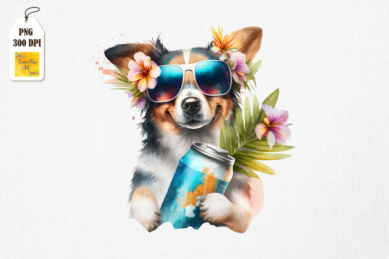 summertime-dog-loves-beer-watercolor-5