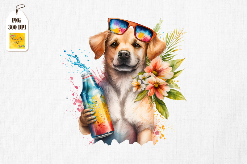 summertime-dog-loves-beer-watercolor-8