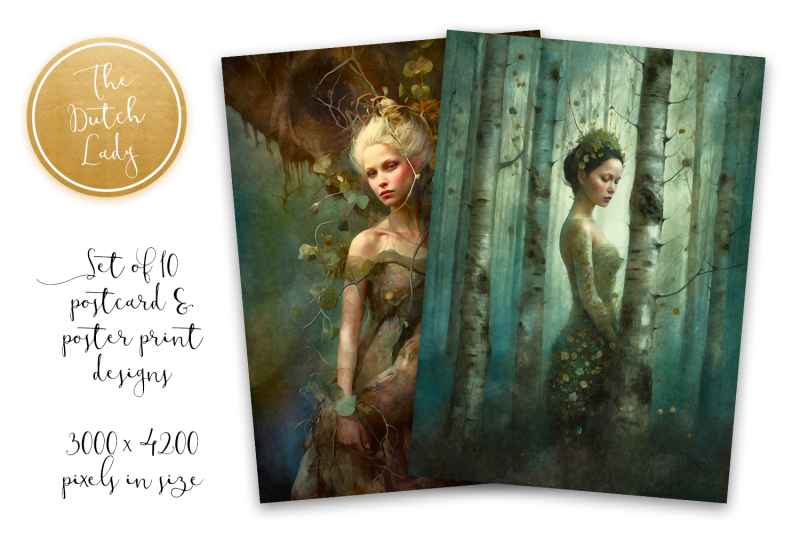 nordic-tree-girls-postcards-amp-art-prints