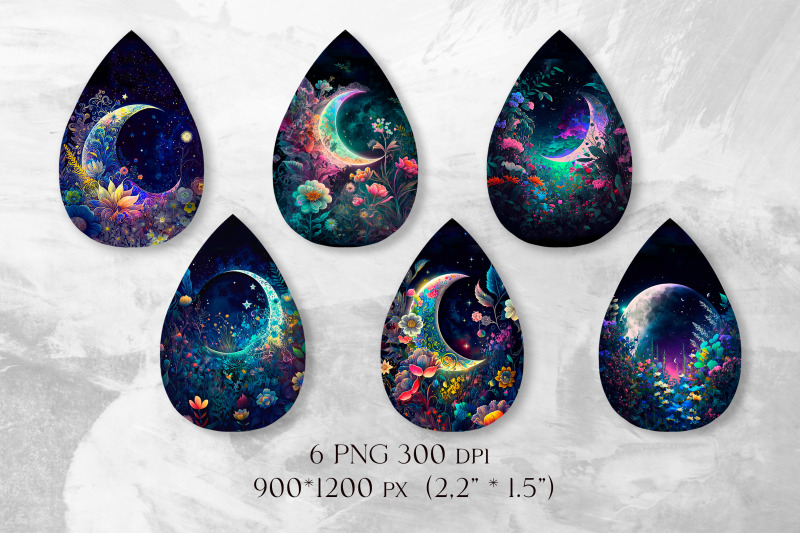 fairy-moon-earring-sublimation-teardrop-earrings-template