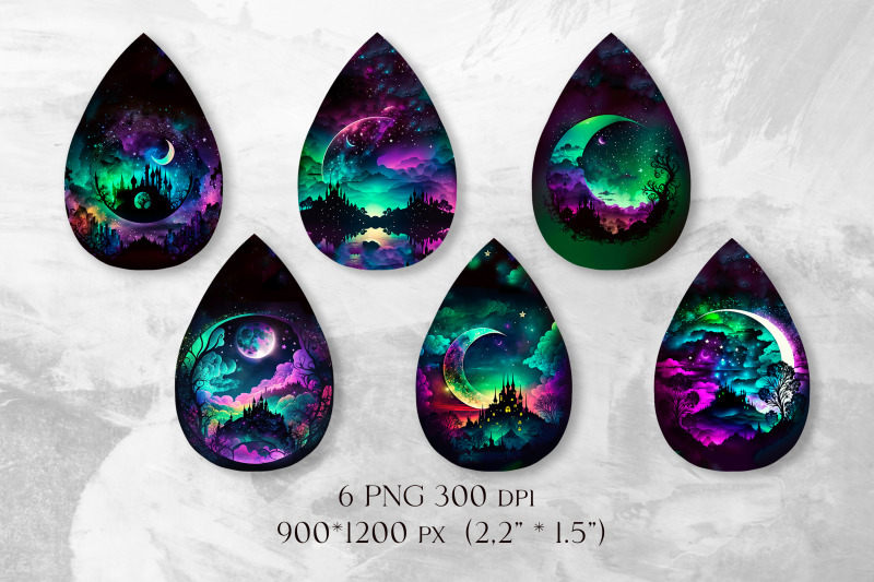 north-lights-earring-sublimation-teardrop-earrings-template