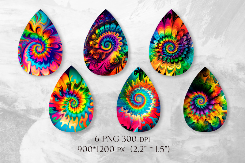 tie-dye-earring-sublimation-rainbow-teardrop-earrings-design