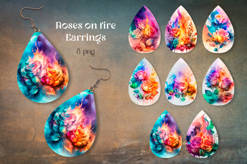 smoky-roses-earring-sublimation-teardrop-earrings-template