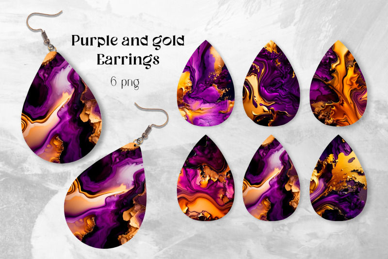 textured-earring-sublimation-bundle-gold-earrings-design-png