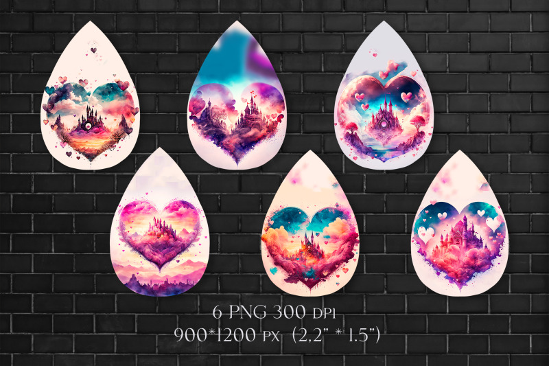 fairy-heart-earring-sublimation-design-teardrop-earring-png