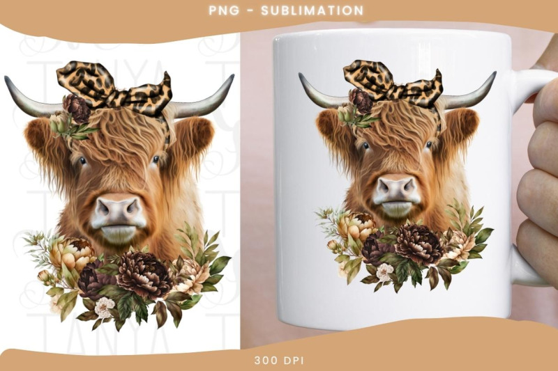 highland-cow-png-cow-with-flowers-png-sublimation-file