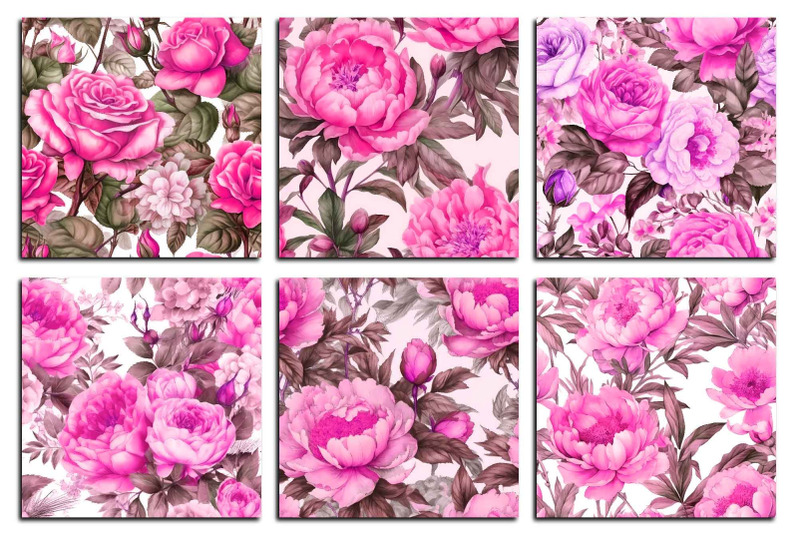 hand-drawn-watercolor-magenta-roses-and-peonies-textures