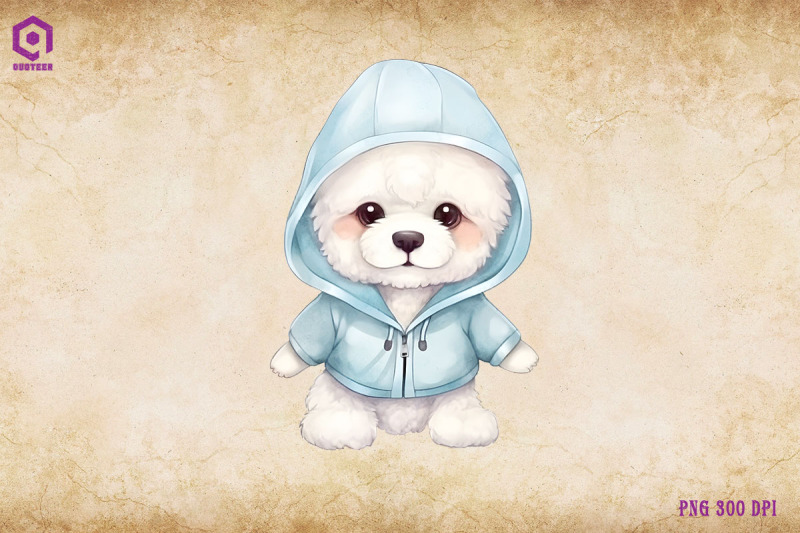 bichon-frise-dog-wearing-hoodie