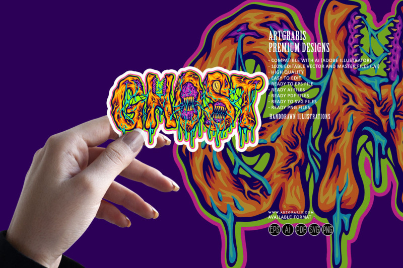 creepy-ghost-word-typeface-with-monster-effect-illustration