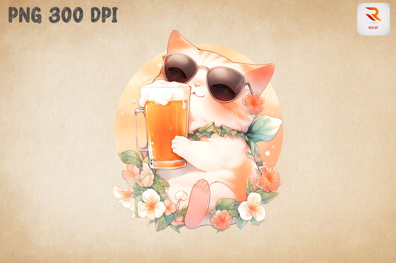 cute-cat-loves-beer-summertime