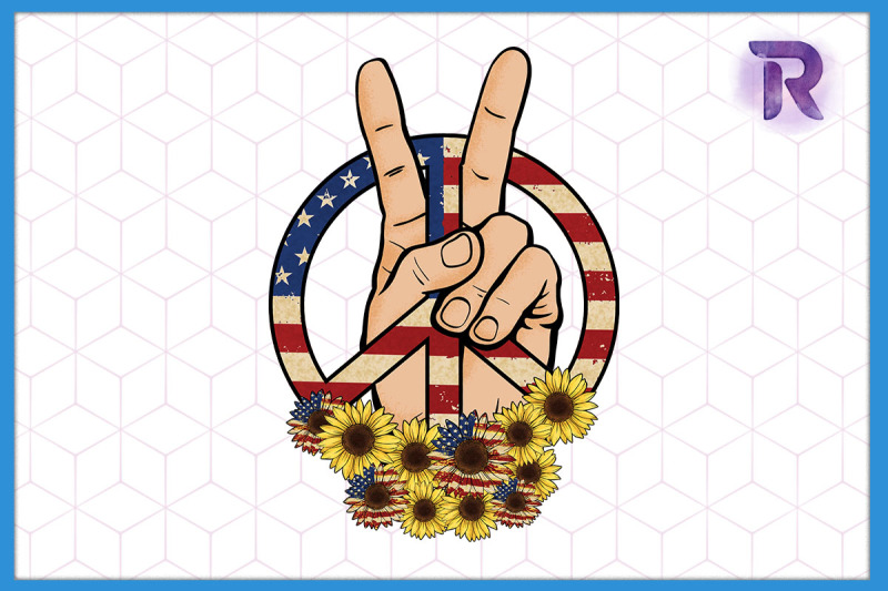 4th-of-july-peace-sign-sunflower