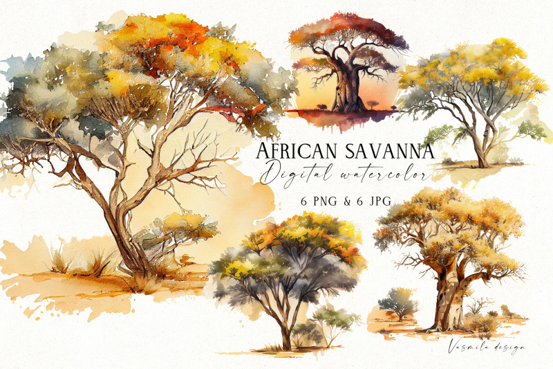 watercolor-savanna-trees