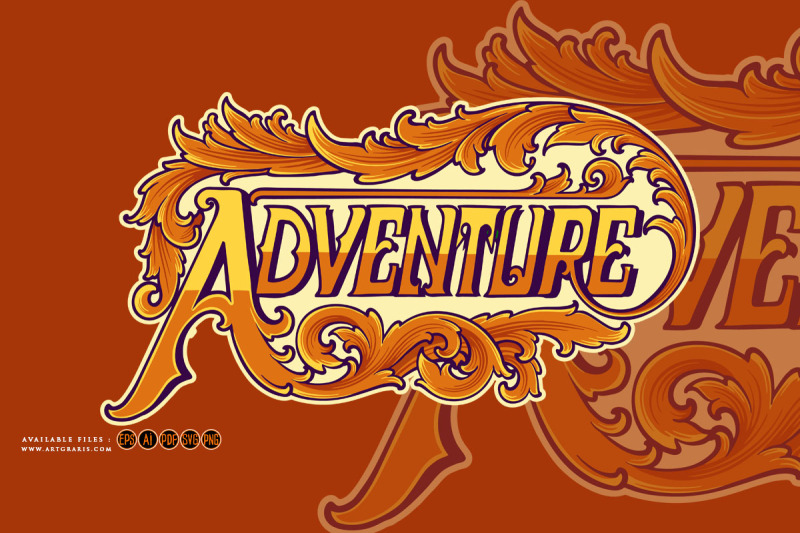 adventure-typeface-word-with-classic-ornament-logo-illustrations