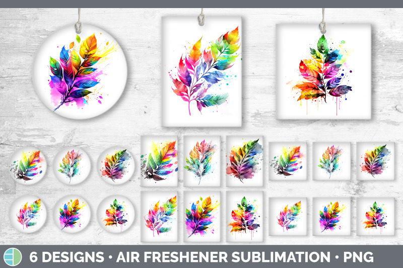 rainbow-ash-leaves-air-freshener-sublimation-car-freshener-designs-b