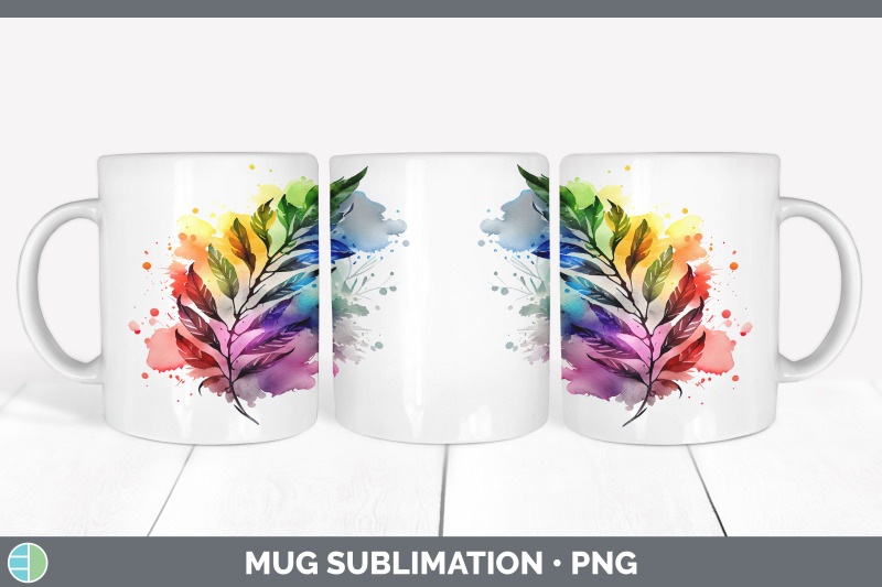 rainbow-ash-leaves-mug-wrap-sublimation-coffee-cup-designs-bundle