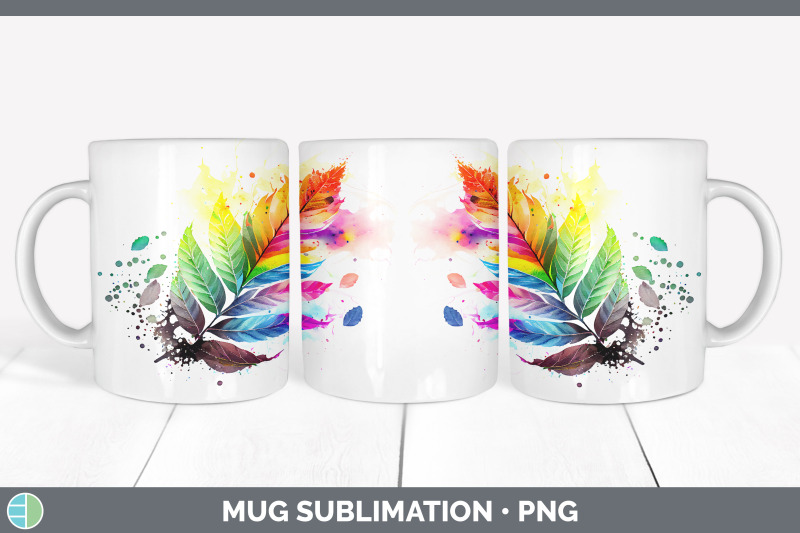 rainbow-ash-leaves-mug-wrap-sublimation-coffee-cup-designs-bundle