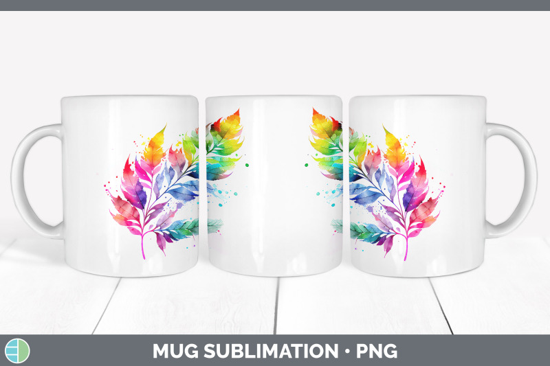 rainbow-ash-leaves-mug-wrap-sublimation-coffee-cup-designs-bundle