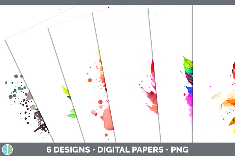 rainbow-ash-leaves-paper-backgrounds-digital-scrapbook-papers-design