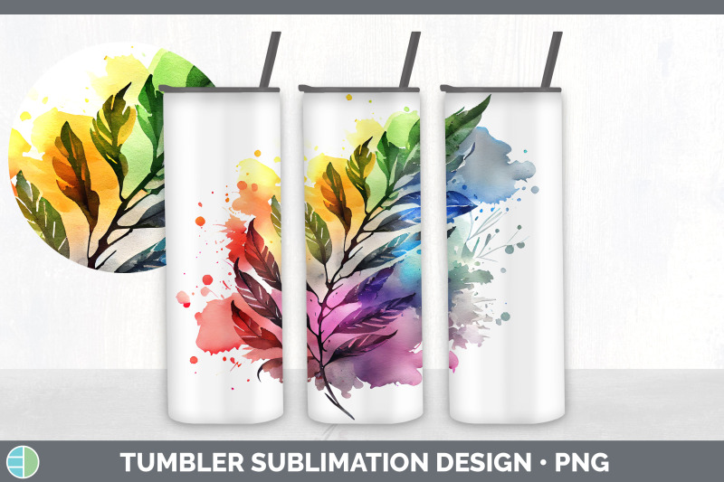 rainbow-ash-leaves-tumbler-sublimation-20-oz-skinny-tumbler-designs