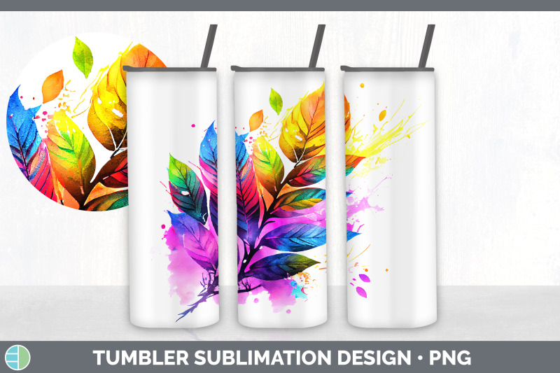 rainbow-ash-leaves-tumbler-sublimation-20-oz-skinny-tumbler-designs