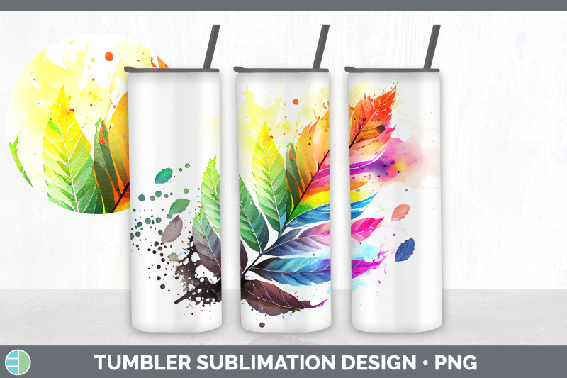 rainbow-ash-leaves-tumbler-sublimation-20-oz-skinny-tumbler-designs