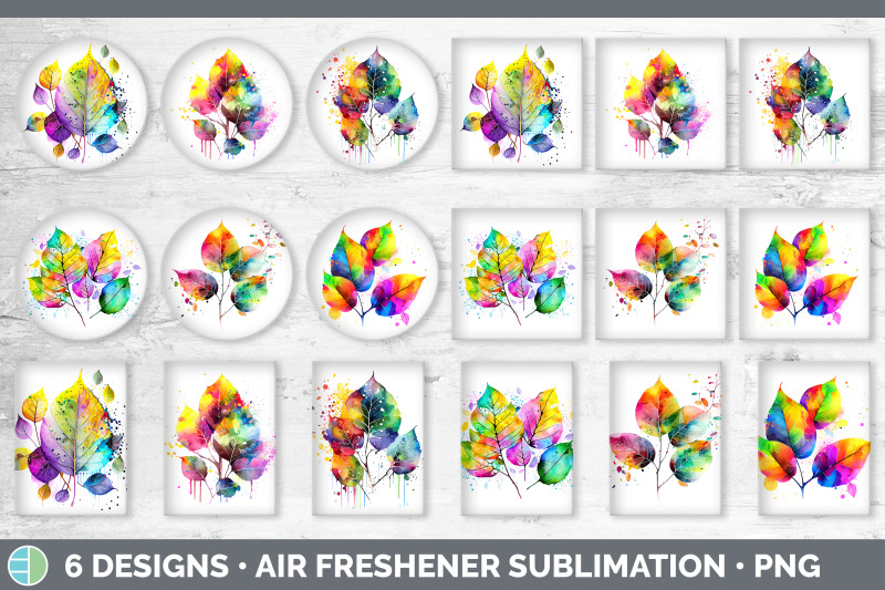 rainbow-aspen-leaves-air-freshener-sublimation-car-freshener-designs