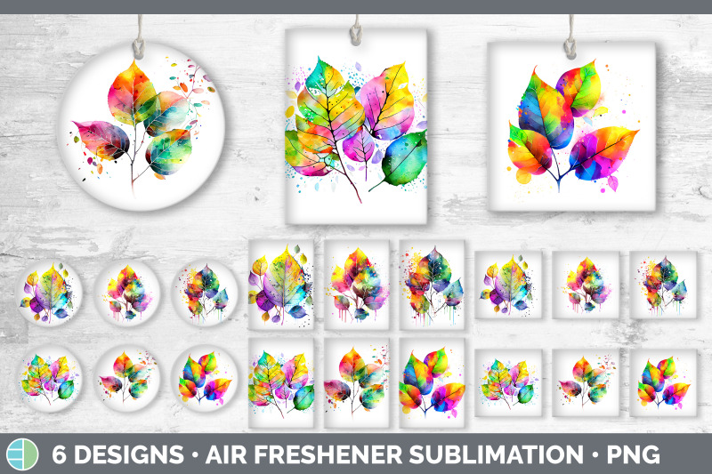 rainbow-aspen-leaves-air-freshener-sublimation-car-freshener-designs