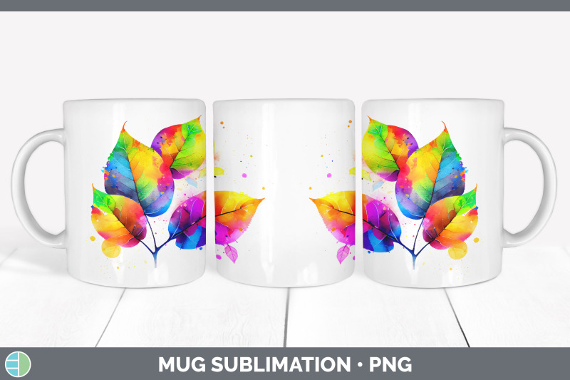 rainbow-aspen-leaves-mug-wrap-sublimation-coffee-cup-designs-bundle