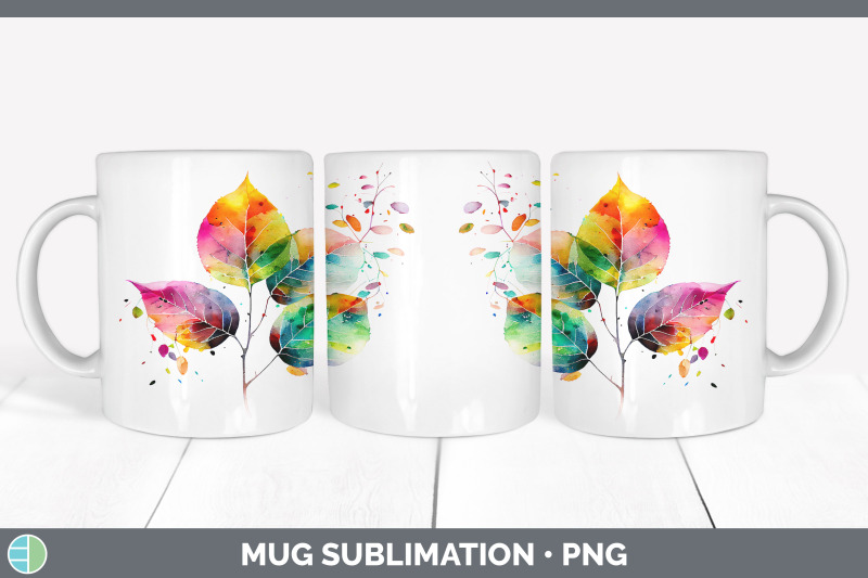 rainbow-aspen-leaves-mug-wrap-sublimation-coffee-cup-designs-bundle