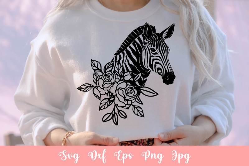 cute-zebra-with-flowers-svg-file